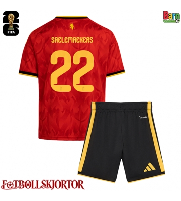Belgien Alexis Saelemaekers #22 Hemmakläder Barn VM 2026 Kortärmad (+ Korta byxor)